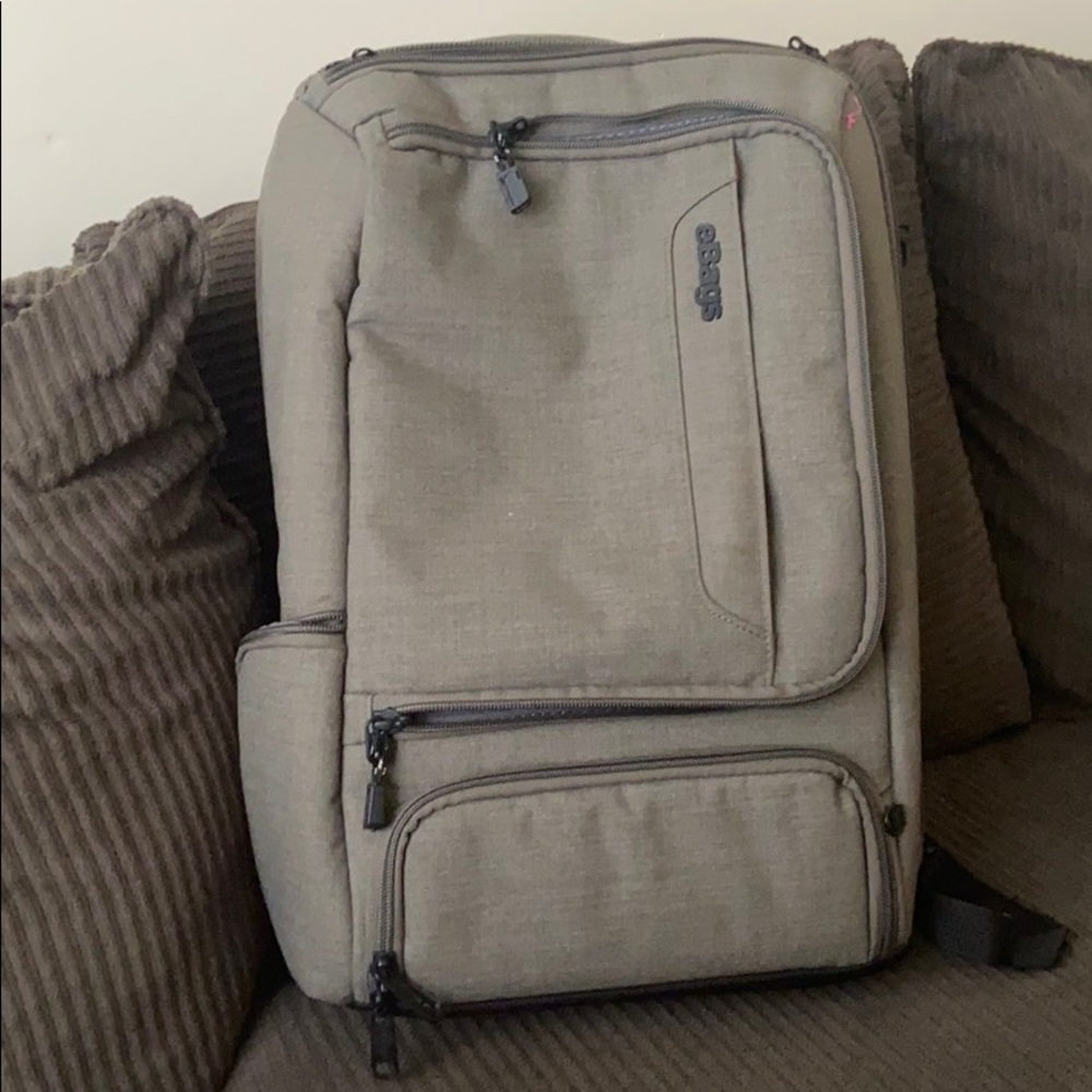 eBags pro slim laptop backpack in sage green